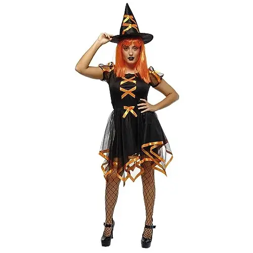 Disfraz de bruja Cuca neon para mujer