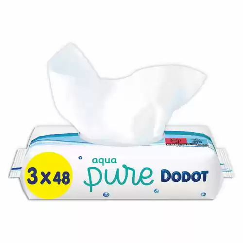 3x Packs de 144 toallitas Dodot Aqua Pure (En total 432 toallitas)