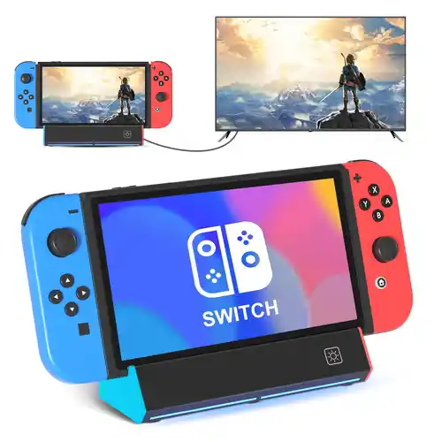 Estación de carga y acoplamiento de TV para Nintendo Switch OLED con adaptador HDMI 4K/USB 2.0/puerto tipo C