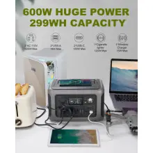 Estación de energía portátil R600 Batería LiFeP04 de 299Wh