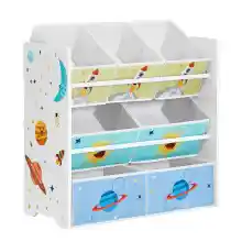 Estantería de habitación Infantil con 7 Cajas de Almacenamiento de Tela