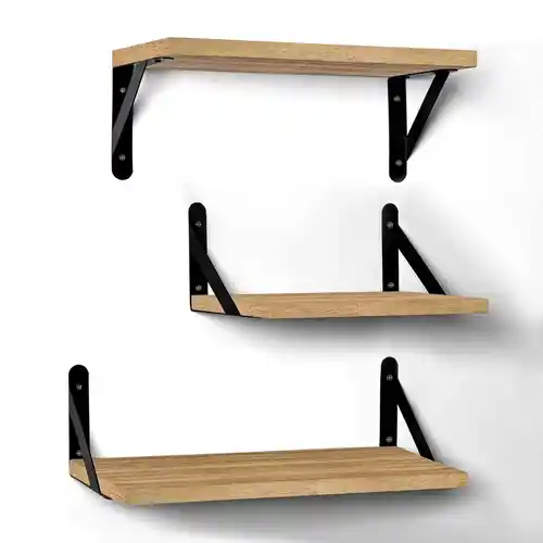 Estantería de pared T-LoVendo 3 niveles madera