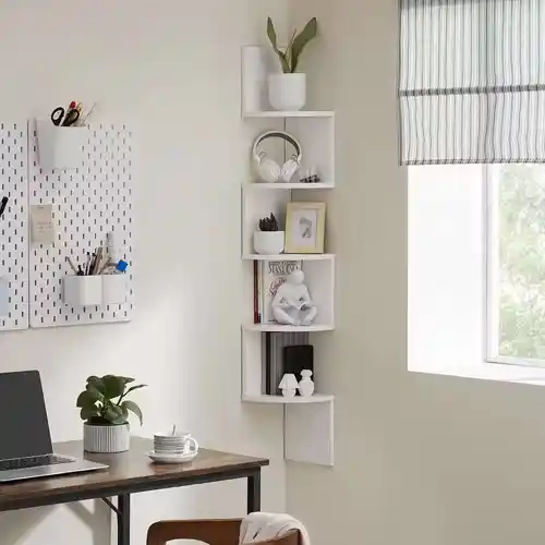 Estantería Esquinera de Pared 5 Niveles