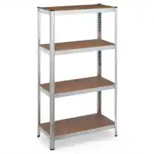 Estantería metálica galvanizada con 4 baldas de MDF 30x70x140cm