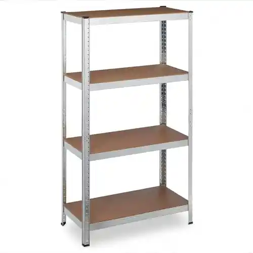 Estantería metálica galvanizada con 4 baldas de MDF 30x70x140cm