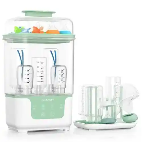 Esterilizador y secador eléctrico Momcozy 4 en 1 para 6 biberones y accesorios