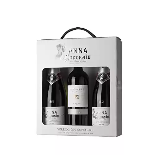 Estuche regalo 2x botellas de Cavas Anna de Codorníu + 1 Vino tinto Legaris Roble, DO Ribera del Duero