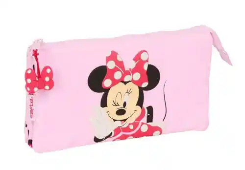 Estuche triple Safta Minnie Mouse Naive