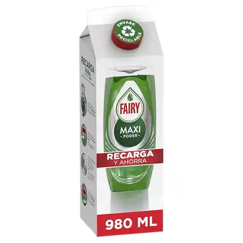 Fairy Maxi Poder Recarga lavavajillas 980ml
