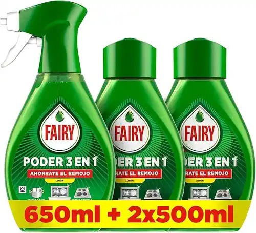 Fairy Pack Poder Sin Remojo Limón Spray 650ml + 2 Recambios 500ml