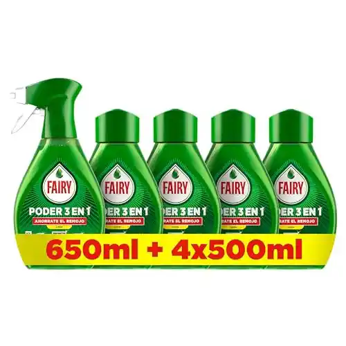 Fairy Poder Sin Remojo Spray Limón 650ml con 4 recambios
