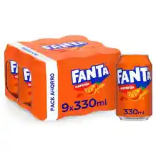 Fanta Naranja - Refresco con 8% de zumo de naranja - Pack 9 latas 330 ml