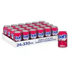 Fanta Sin Azúcar Sabor Frambuesa, Pack de 24 latas 330 ml