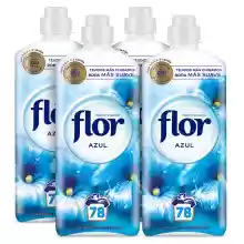 Flor Azul Suavizante Concentrado para la ropa 312 lavados (4 botellas de 78 lavados)