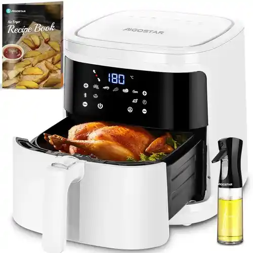 Freidora de aire Aigostar de 7 L y 1900 W con pantalla LED táctil