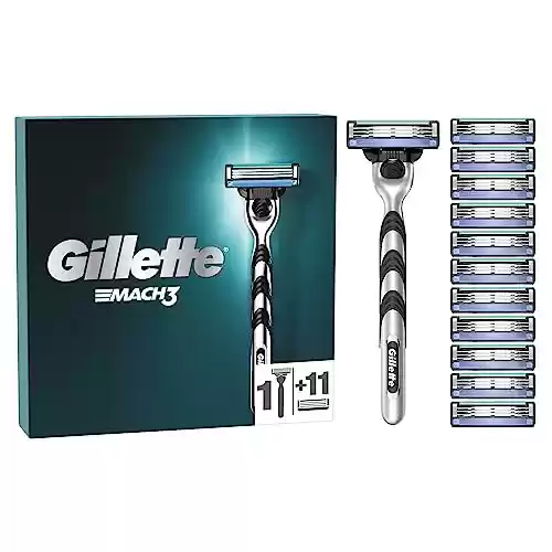 Gillette Mach3 Maquinilla de Afeitar Hombre + 12 Cuchillas de Recambio