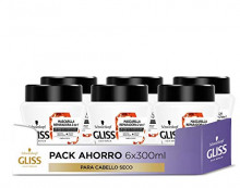 Gliss x  6 mascarillas para cabello seco total repair