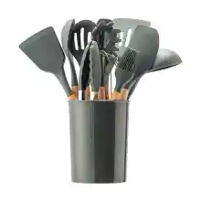 Juego de 12 Utensilios de Cocina de Silicona con Mango de Madera sólo 5,50€ + ENVIO GRATIS APP HOY!