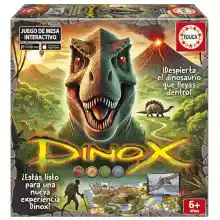 Juego de mesa Dinox con temática de dinosaurios.
