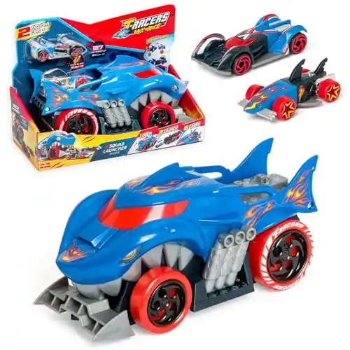 Lanzador T-Racers Shark con 2 vehículos exclusivos para carreras.