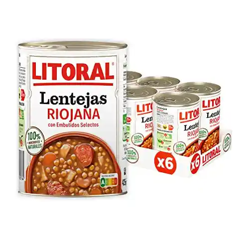 Lentejas a la Riojana Litoral en lata (Pack de 6)