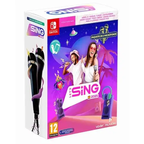 Lets Sing 2025 + 2 Micrófonos para Nintendo Switch