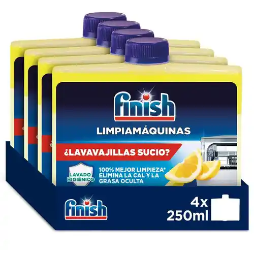 Limpiamáquinas Finish Limón para lavavajillas (4x250 ml)