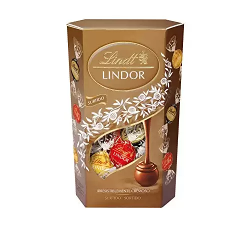 Lindt bombones LINDOR CORNET chocolate negro al 70% de cacao, delicioso bombón con interior de chocolate cremoso, 600 g, aproximadamente 48 bombones