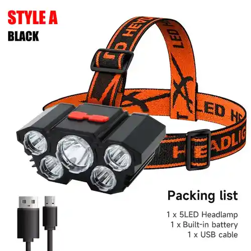 Linterna de cabeza LED recargable