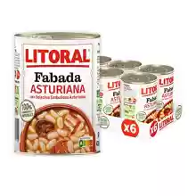 LITORAL Fabada Asturiana - Plato Preparado Sin Gluten - Pack de 6x420 g - Total: 2.52kg