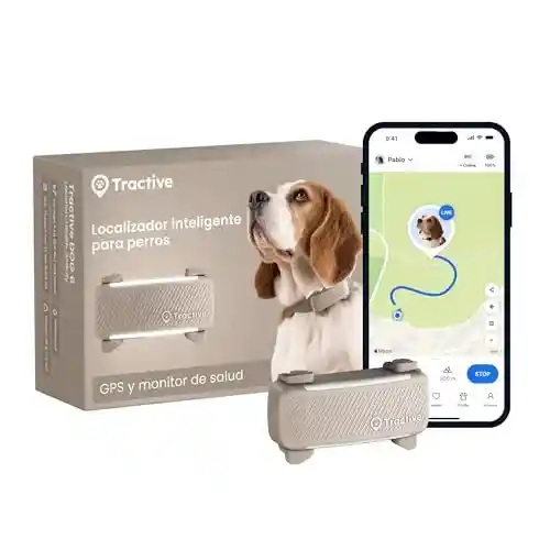 Localizador GPS para perros Tractive 2025 Edición con seguimiento en tiempo real y monitor de actividad