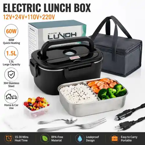 Lonchera eléctrica (1.5L) con calentamiento para coche y oficina