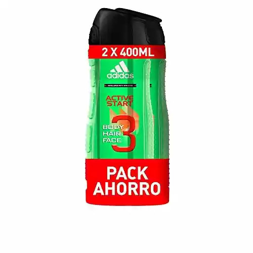 Lote 2 x 400ml geles de ducha Adidas Active Start Shower