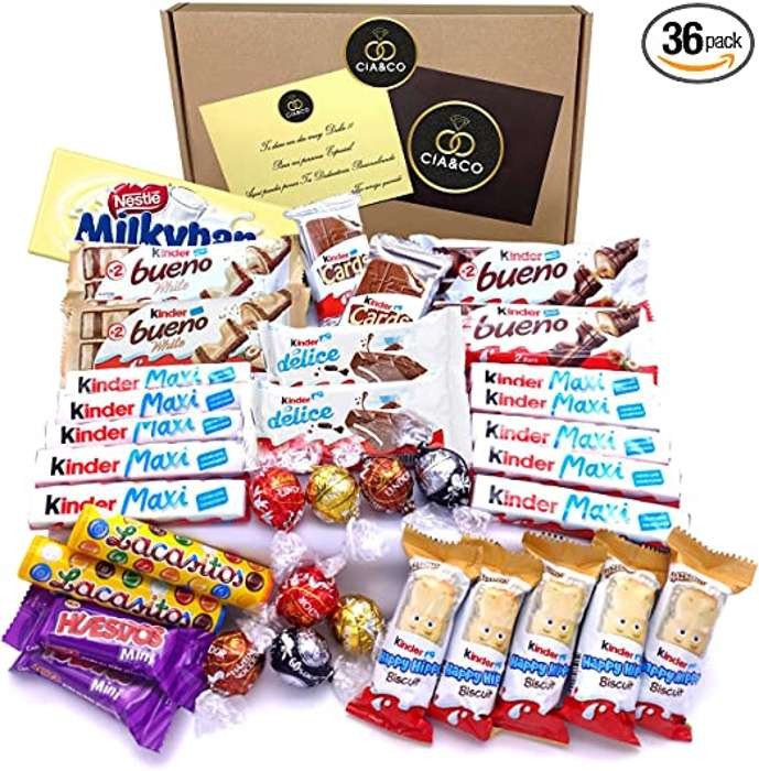 Lote +35 Bombones y Chocolates Kinder, Lindt, Milkibar y más