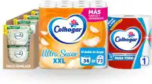 Lote Colhogar: Papel Cocina Paratodo Jumbo 1 rollo + Papel Higiénico Ultra Suave XXL 36 rollos + Toallitas Húmedas Aloe 8x80