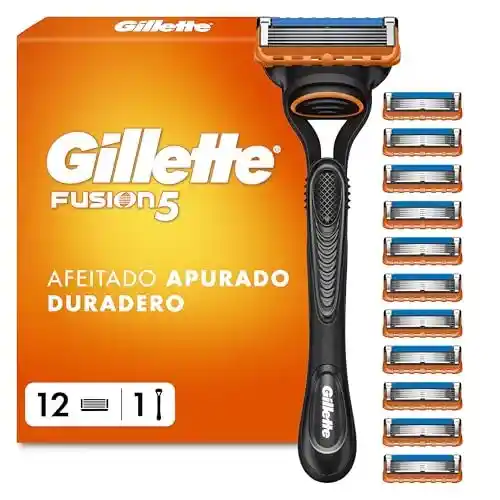Maquinilla de afeitar Gillette Fusion5 para hombre con 5 hojas y 12 recambios