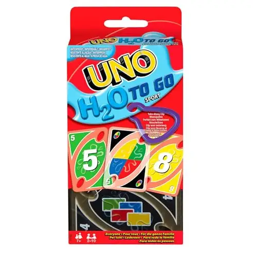 Mattel Games UNO H20 To Go, Juego de Cartas