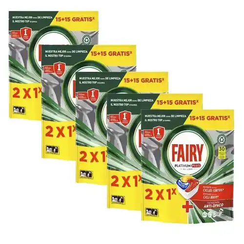 Mega Pack Fairy Platinum Plus All in One - 150 Pastillas Lavavajillas