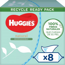 Megapack 384 Toallitas bebé Huggies Pure Biodegradable