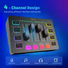 Mezclador de audio gaming FIFINE SC3 RGB 4 canales
