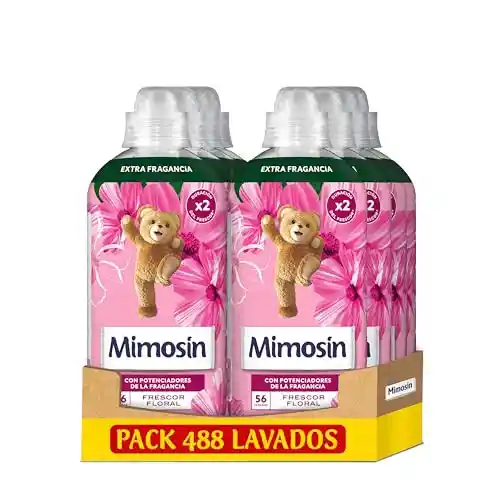 Mimosín Suavizante Concentrado Frescor Floral, Pack de 8 x 56 lavados