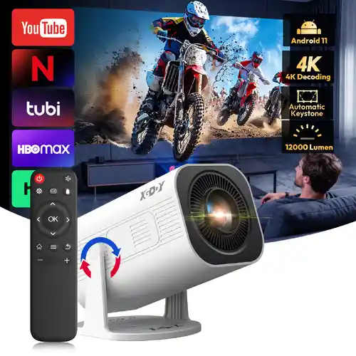 Mini proyector 4K Wifi 6 Android 300 ANSI WIFI Dual BT5.4