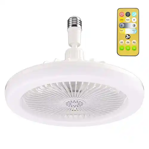 Mini Ventilador de Techo LED E27 de 30W con Control Remoto + ENVIO GRATIS HOY