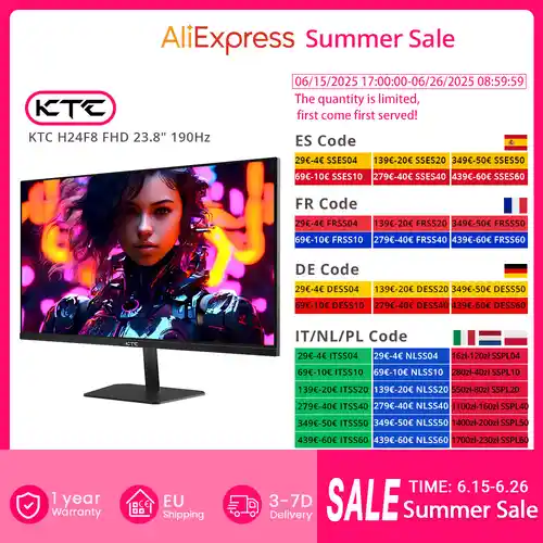 Monitor gaming KTC H24T09P de 23,8" FHD 190Hz