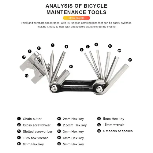 Multiherramienta multifunción para bicicleta Riderace