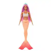 Muñeca Barbie Sirena Cola Naranja