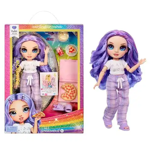 Muñeca Rainbow High Junior High Violet de 22 cm