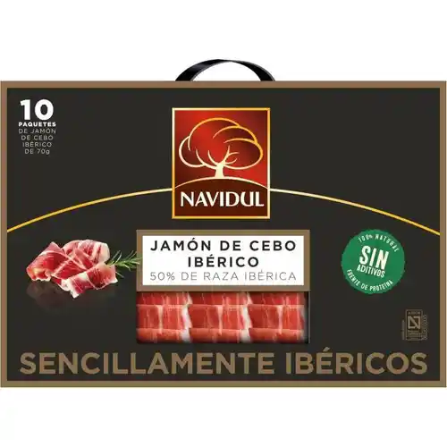 Navidul Maletín de Jamón de Cebo Ibérico (50% raza ibérica) 10x70g