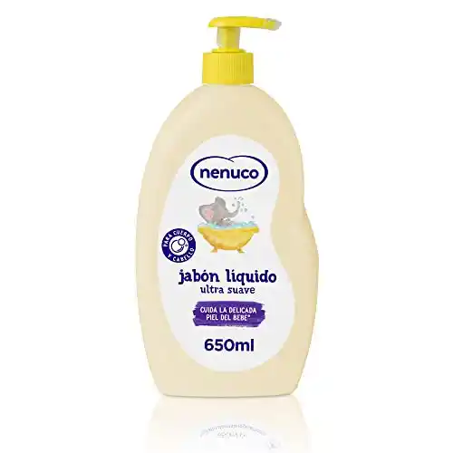 Nenuco Jabón Líquido Ultra Suave, con Aloe Vera, para Cuerpo y Cabello, 650 ml