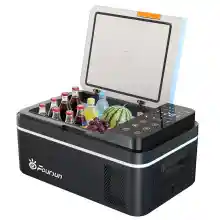 Nevera portátil Foursun 21L con congelador -20°C y doble modo AC/DC para camping y viajes